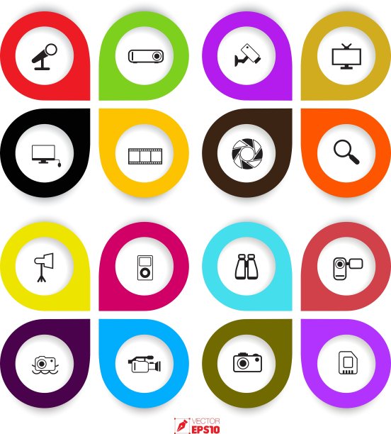 带有图标的业务模板3D图片下载