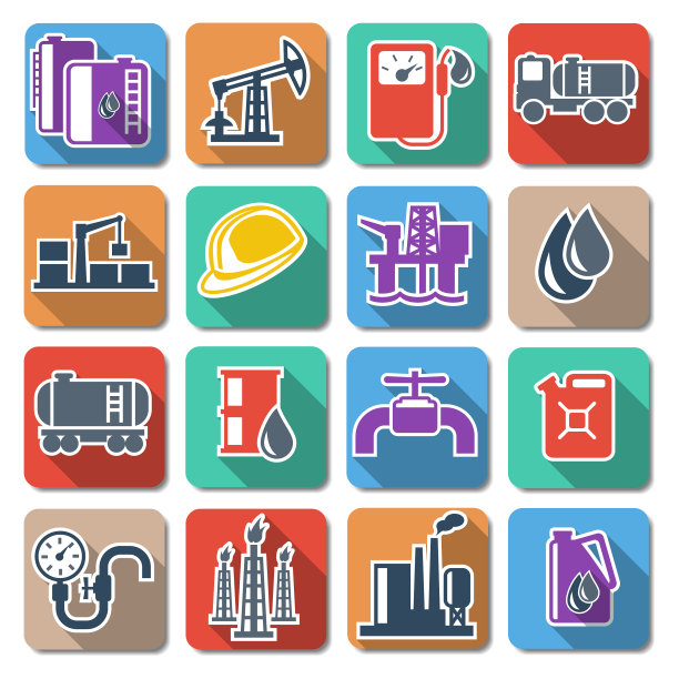 石油业扁平图标图片下载