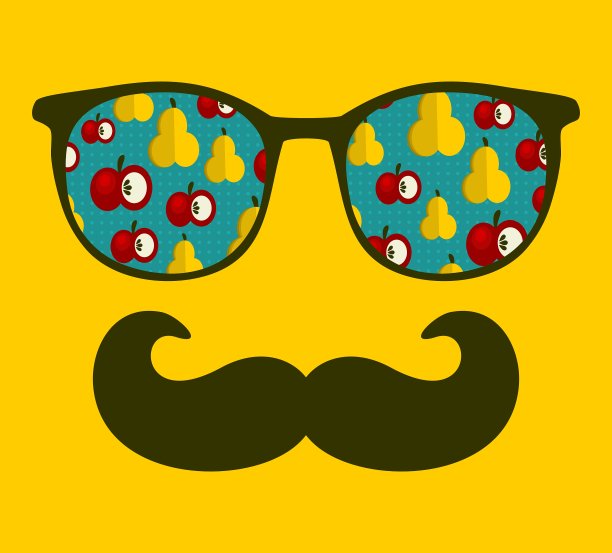 复古太阳镜与反射潮人图片下载