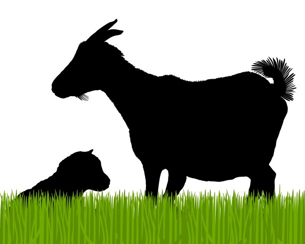 孩子剪影与保姆图片下载