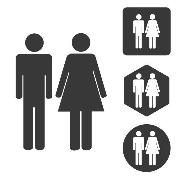 男人女人图标设置单色图片下载