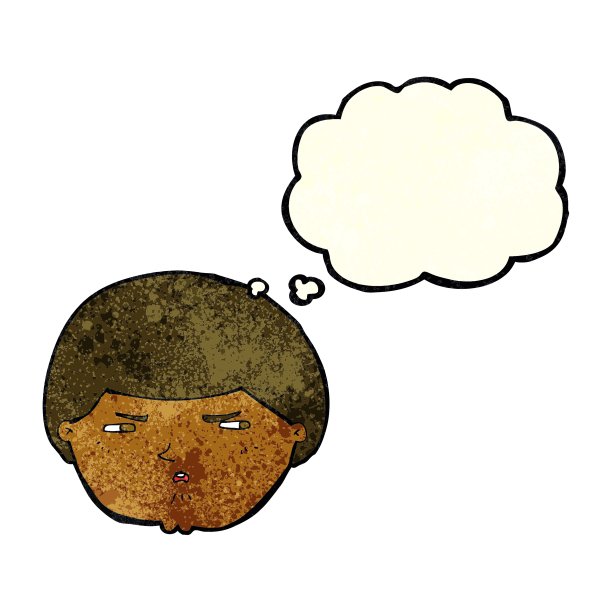 卡通用思想泡泡惹恼了男人图片下载