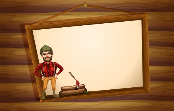 一个樵夫站在前面，空着图片下载