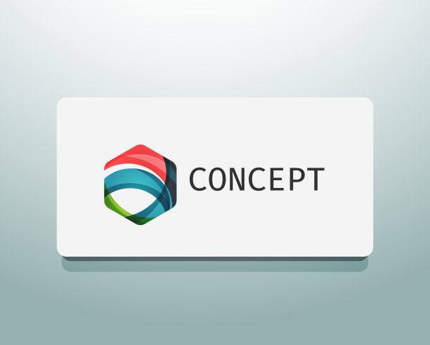 抽象标志设计为波浪形六角形图片下载