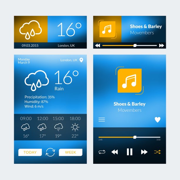 一套平面设计UI元素的网站和图片下载
