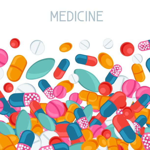 医学背景设计与药丸和胶囊图片下载