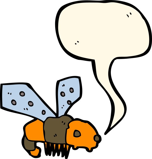 卡通蜜蜂与讲话气泡图片下载