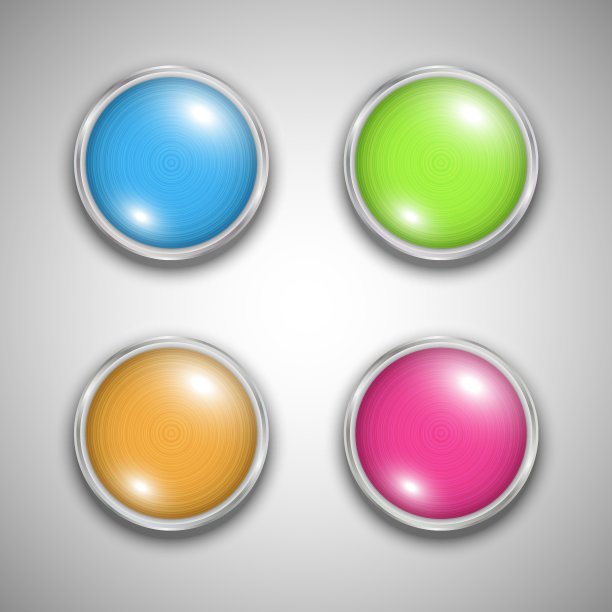 闪亮的彩色玻璃气泡设置在铝边图片下载