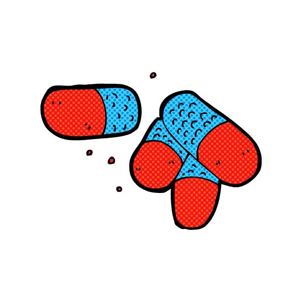 漫画卡通止痛药图片下载