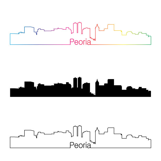 皮奥里亚天际线风格与彩虹图片下载