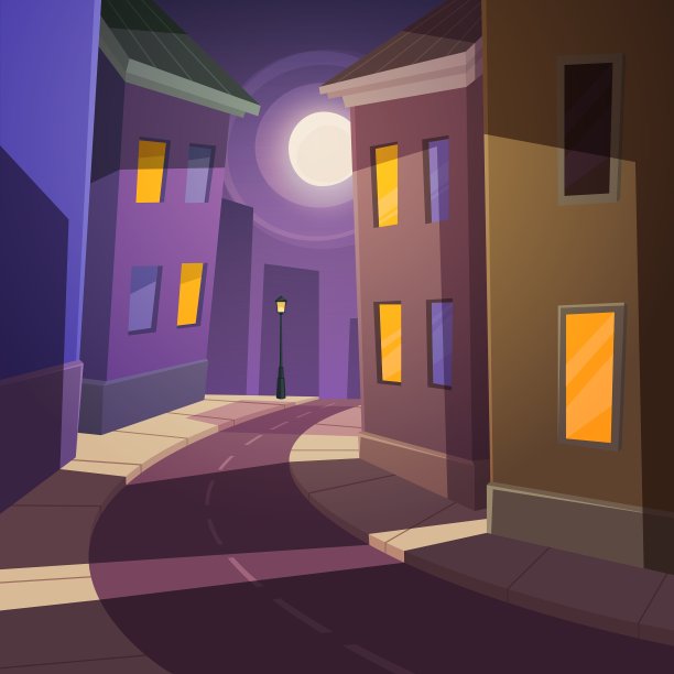 夜晚的街道图片下载