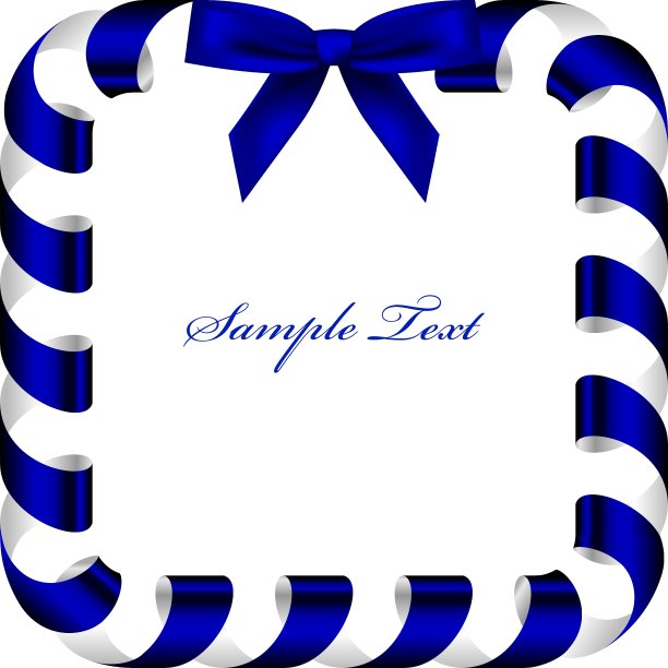 蓝丝带框架图片下载