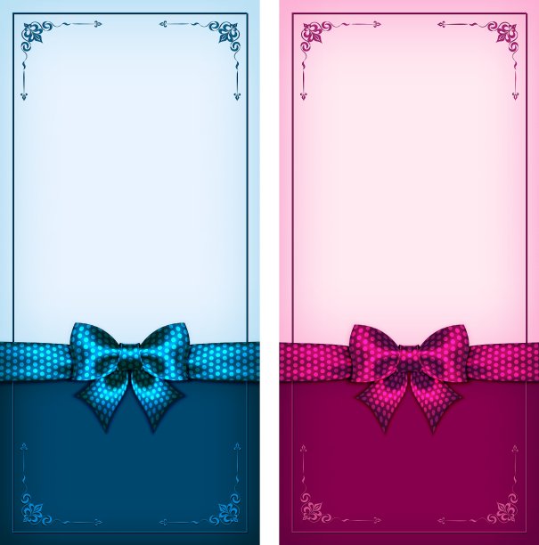 蓝色和粉色的老式卡片图片下载