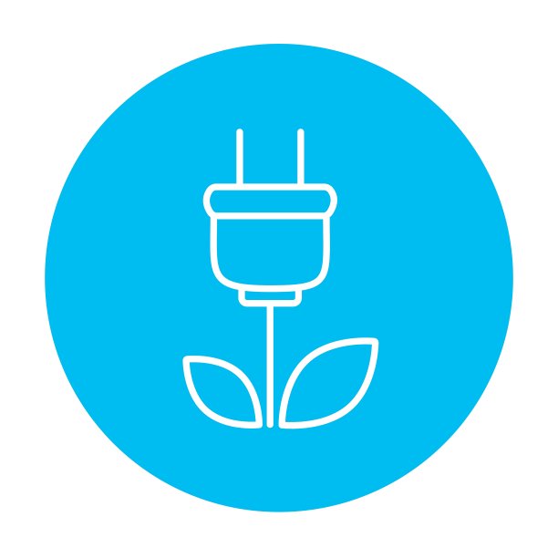 生态绿色能源线图标图片下载