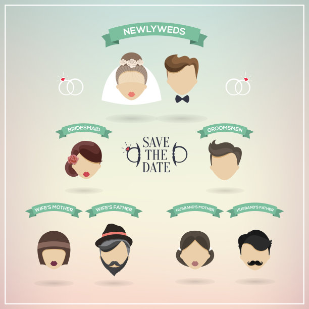 复古的婚礼图标图片下载