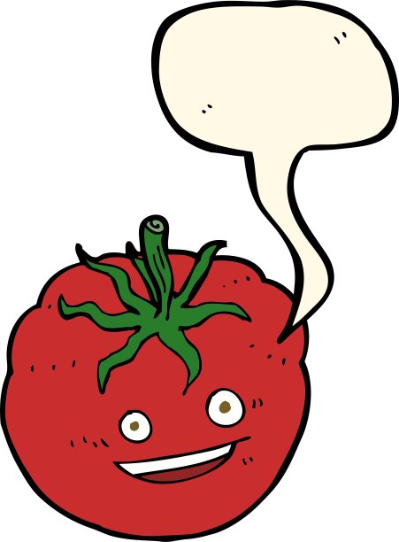 卡通快乐番茄与语音泡泡图片下载
