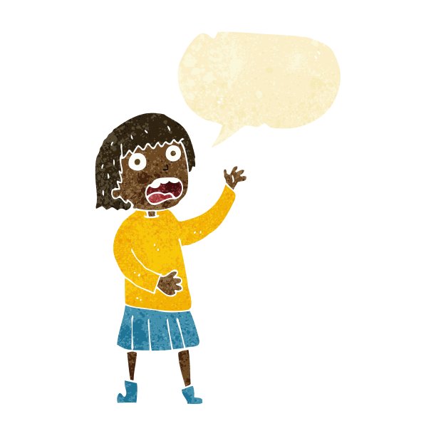 卡通压力女人与讲话气泡图片下载