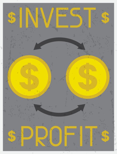 投资利润复古海报在平面设计风格图片下载