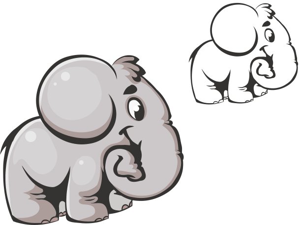 卡通的大象图片下载