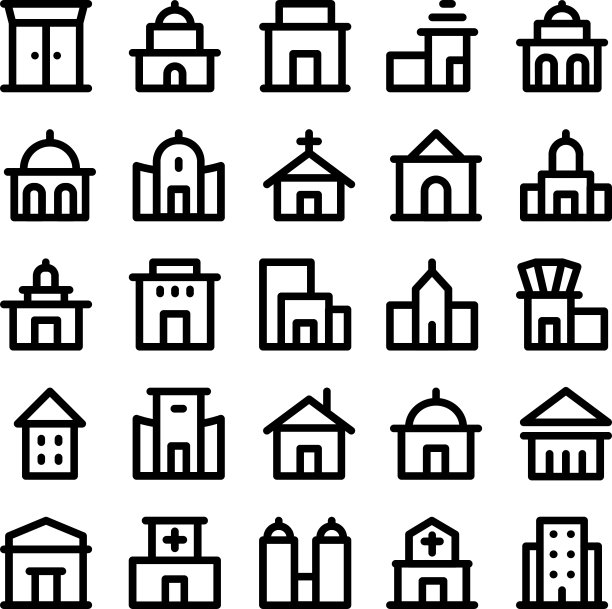 建筑物和家具的图标图片下载