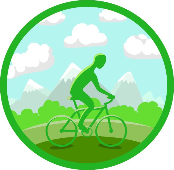 骑自行车的男人剪影图片下载