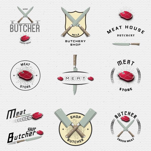 肉类商店的徽章，标志和标签的任何用途图片下载