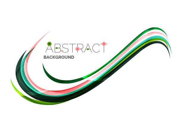 彩色条纹与闪亮的光效果波线图片下载