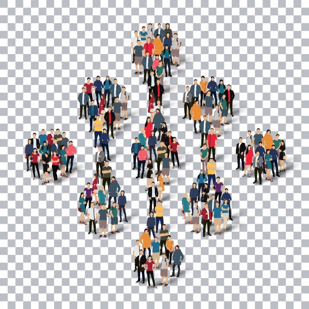 抽象的商业符号人们透明图片下载