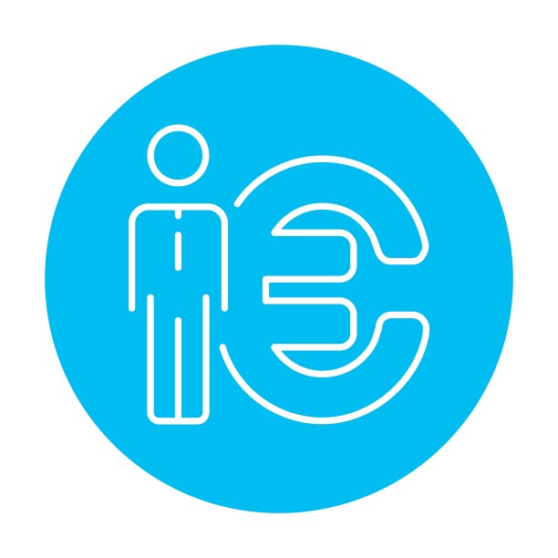 商人站在欧元符号线旁边图片下载