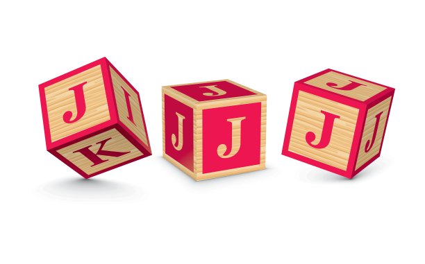 字母J木制字母块图片下载