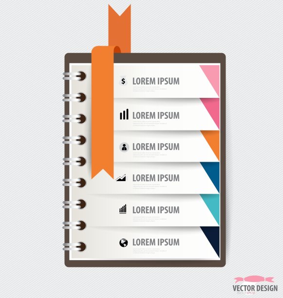 现代设计用的螺旋笔记本模板图片下载