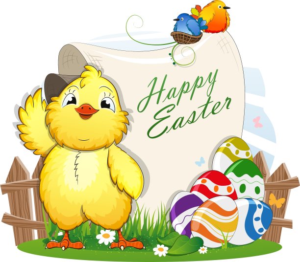 小鸡和复活节彩蛋，还有一卷纸图片下载