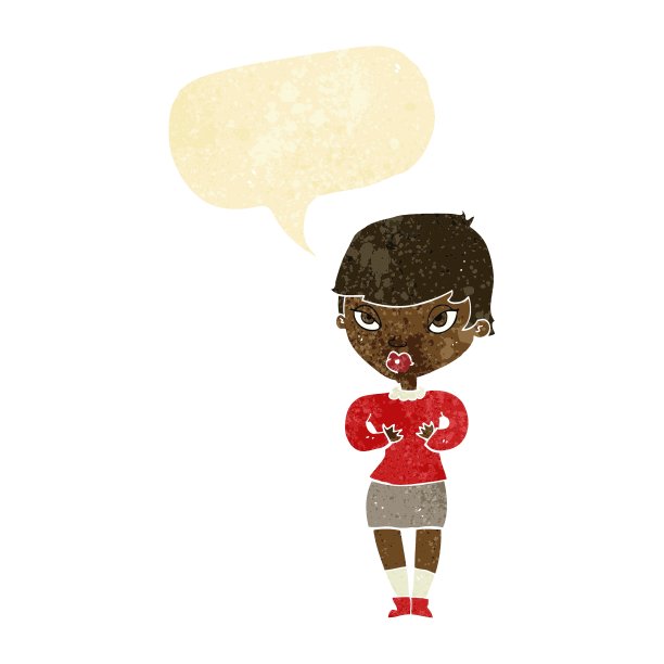 卡通女人用气泡手势自我图片下载