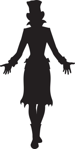 帽子的女人轮廓图片下载