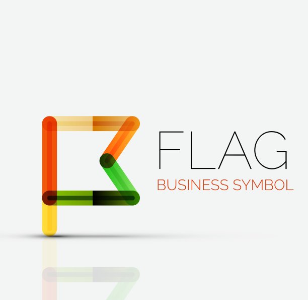 标志旗帜抽象线性几何商业图标图片下载