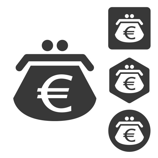 欧元钱包图标设置单色图片下载