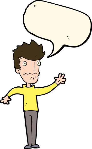 卡通发愁的人伸出手来讲话图片下载