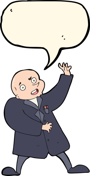 卡通疯狂的科学家与语音泡泡图片下载