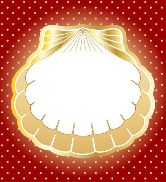 黄金框架制成的珍珠贝壳背景图片下载