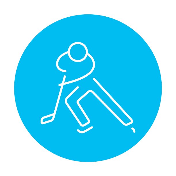 曲棍球球员线图标图片下载