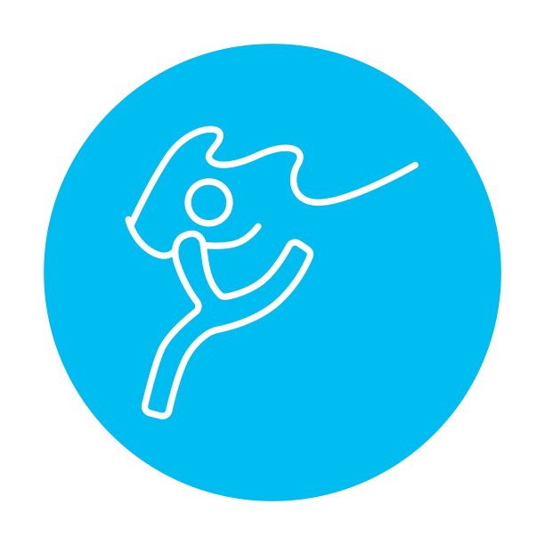 带胶带线图标的体操运动员图片下载