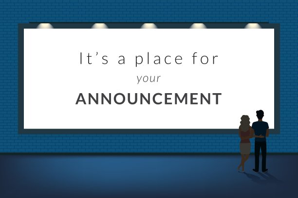 大的公告横幅上有一对夫妇图片下载