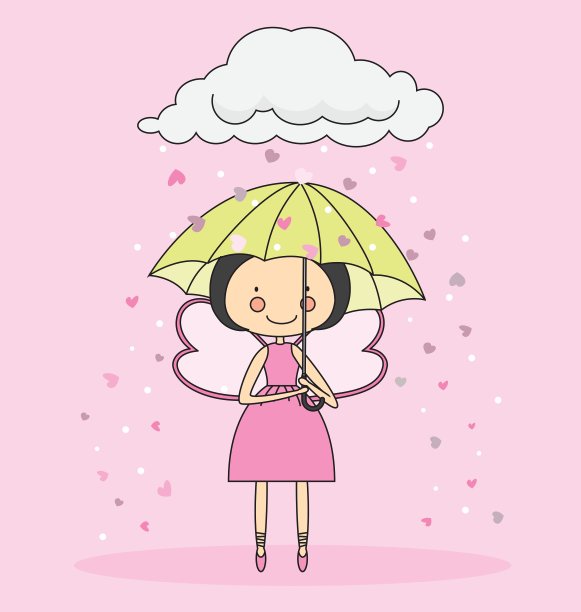 带伞的仙女图片下载