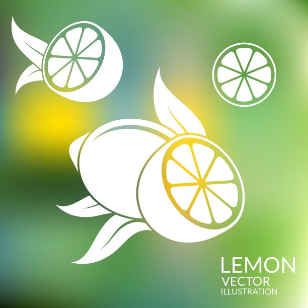 柠檬抽象水果在模糊的背景图片下载