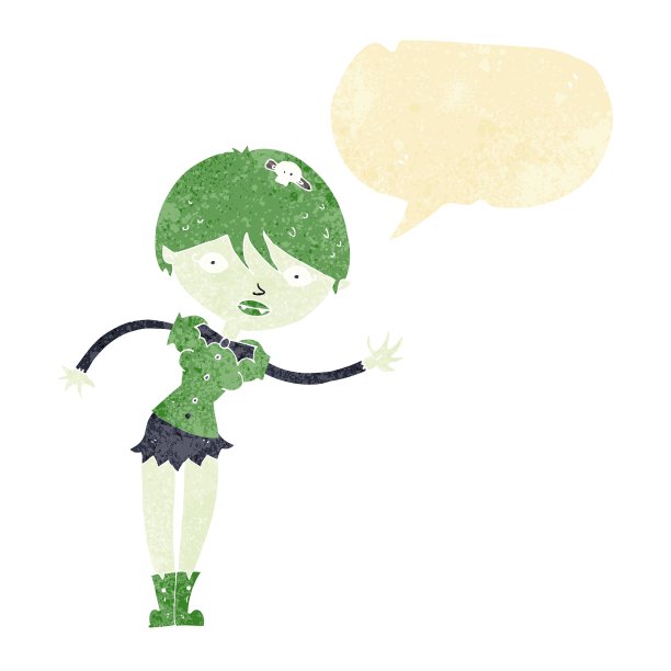 卡通吸血鬼女孩与语音泡泡图片下载