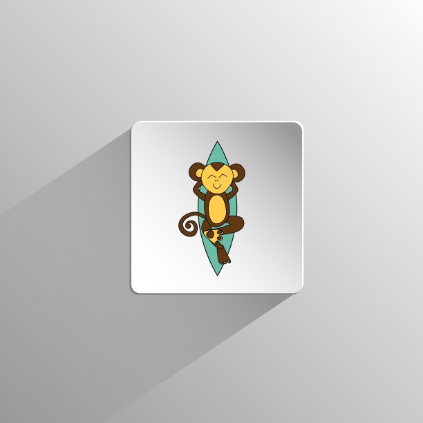 可爱的彩色猴子图标图片下载