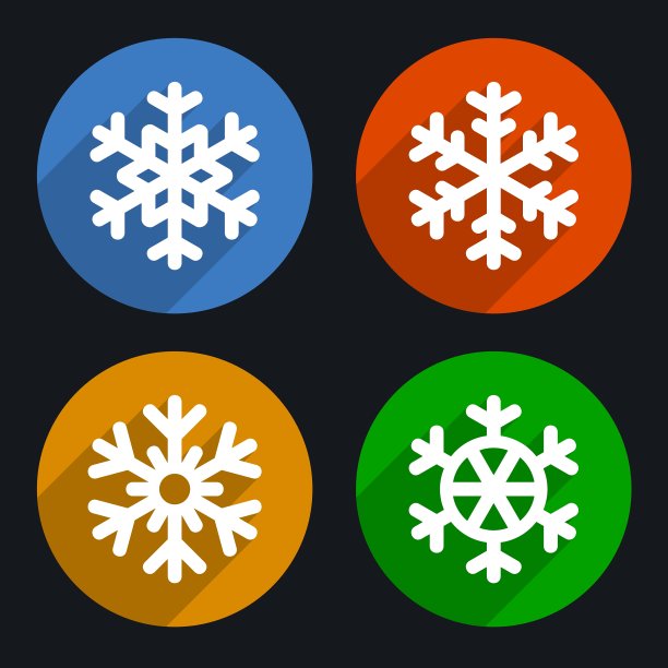 扁平风格雪花图标图片下载