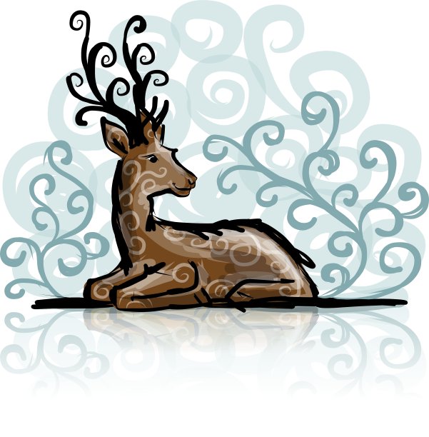 鹿的草图为您的设计图片下载