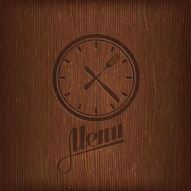 餐厅菜单设计与午餐时间图标图片下载