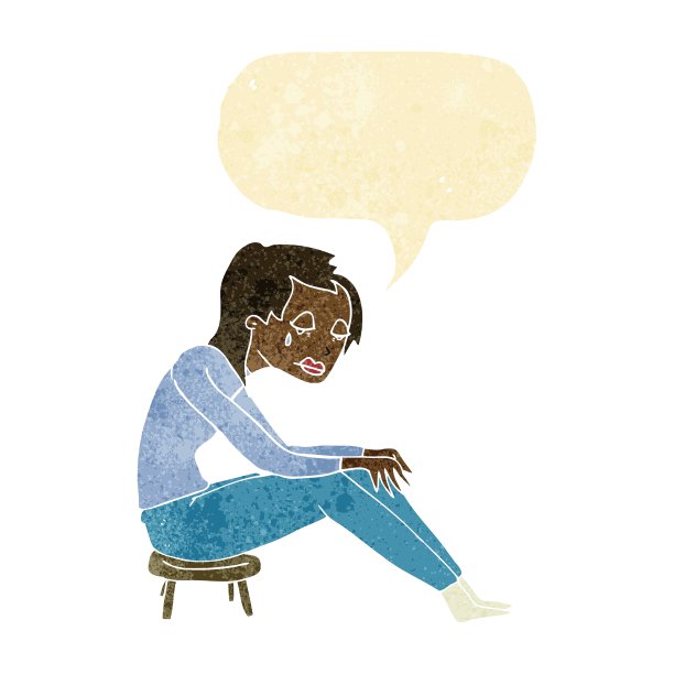 卡通哭女人说话泡泡图片下载